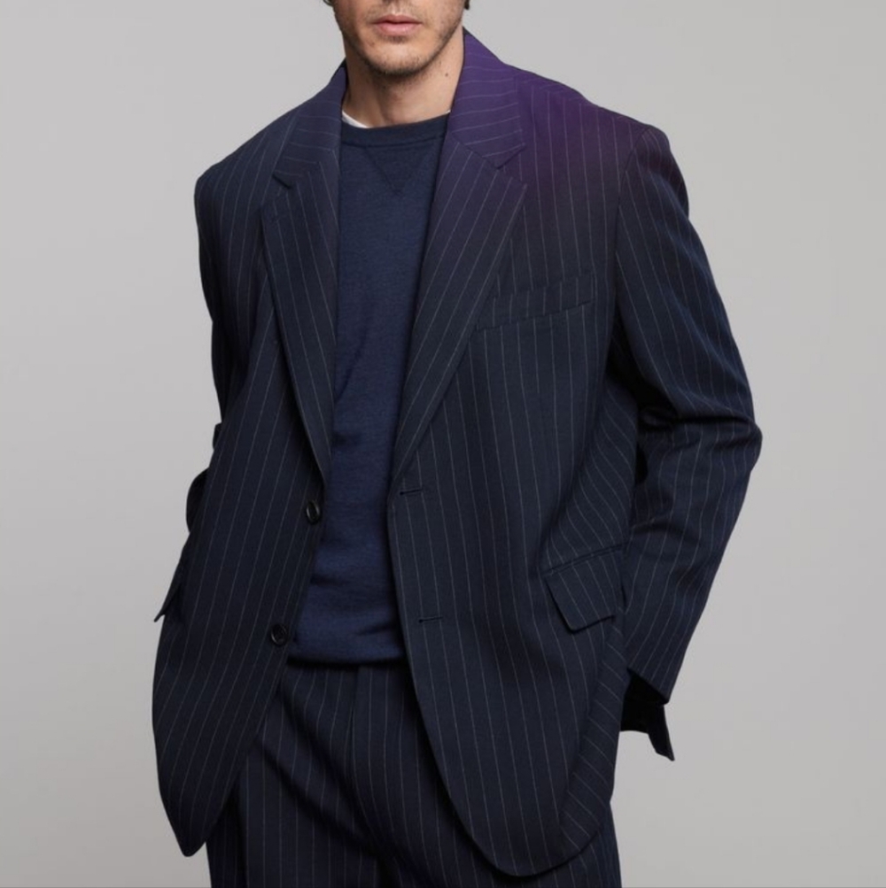J. CREW WOOL BLEND PINSTRIPE SPORT COAT BLAZER JACKET